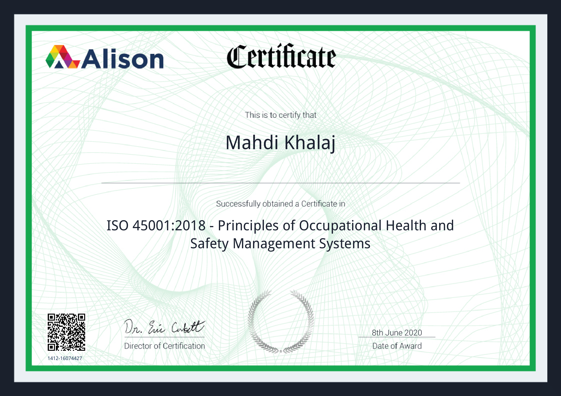 Alison Certificate
